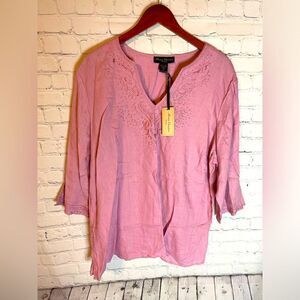 Marisa Christina Linen Top Size 1X NWT
